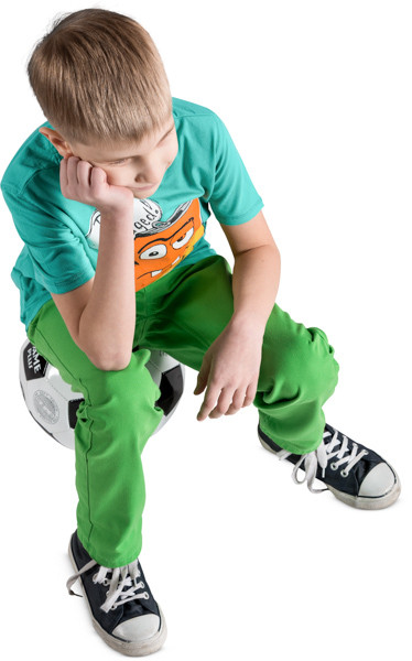 Boy sitting on ball image