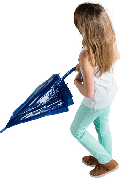 Walking girl with umbrella image