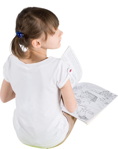 Sitting girl with a book image