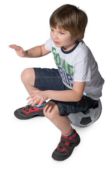 Boy sitting on ball image