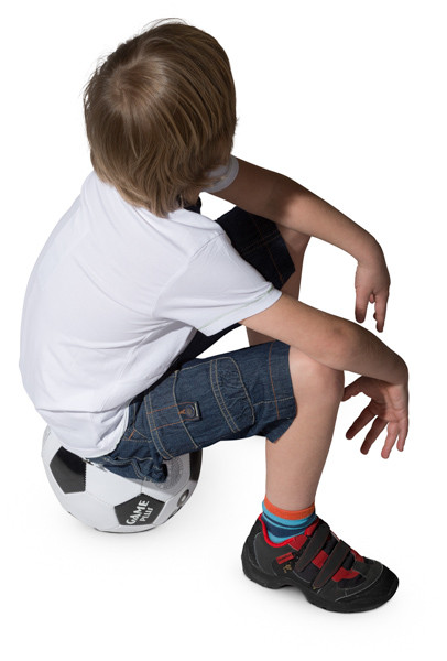 Boy sitting on ball image