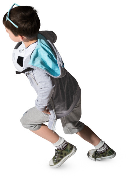 Running boy with ball image