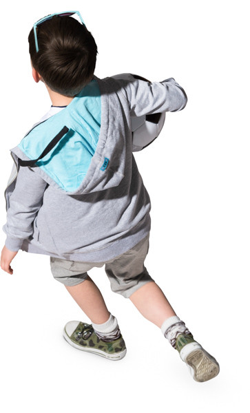Running boy with ball image