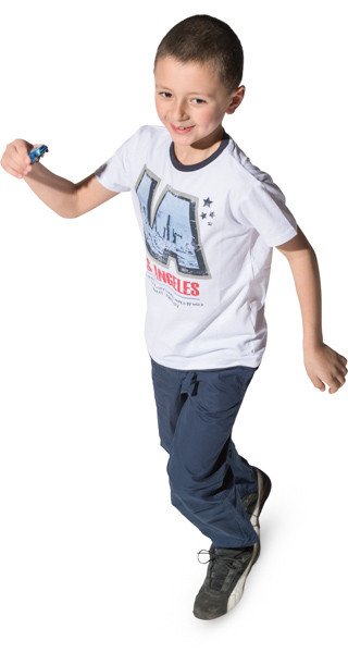 Boy playing with toy car image