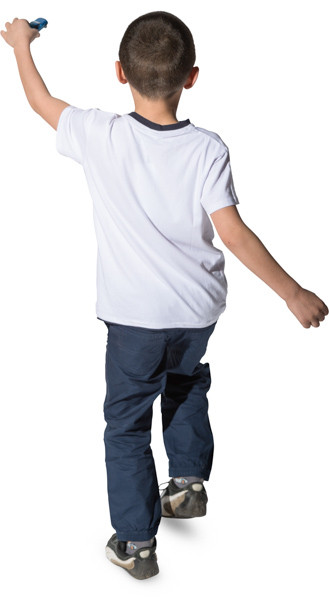 Boy playing with toy car image