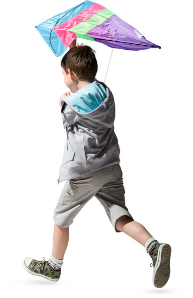 Boy running with kite image