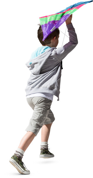 Boy running with kite image