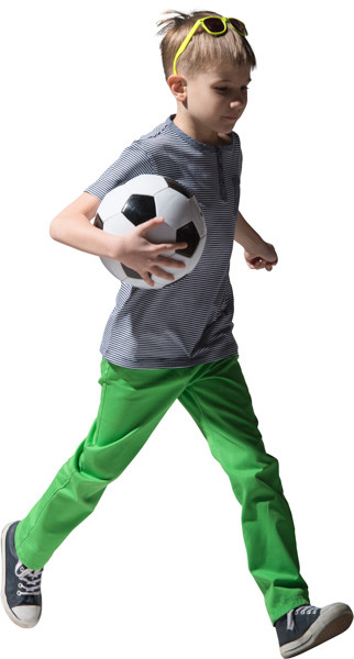 Running boy with ball image