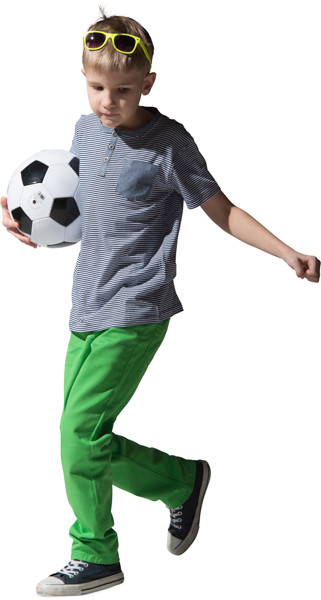 Running boy with ball image