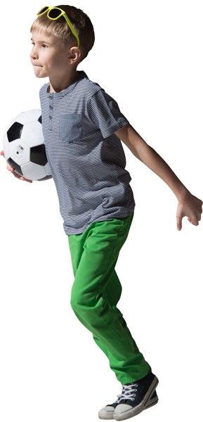 Running boy with ball image