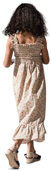 Walking girl with tablet image