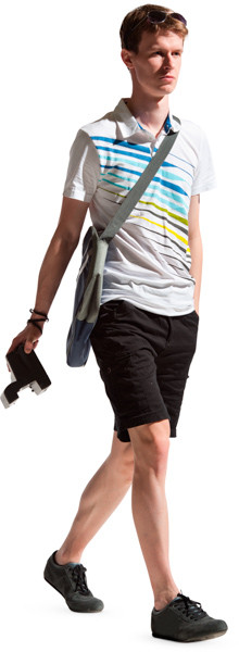 Walking man with camera image