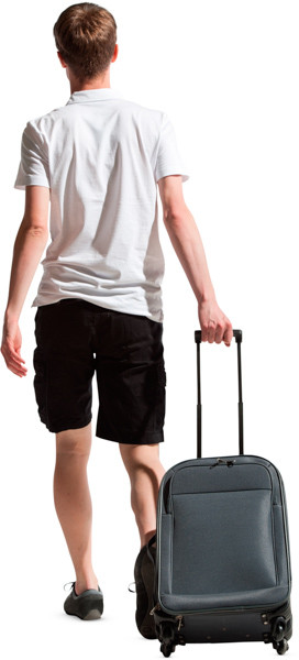 Walking man with suitcase image