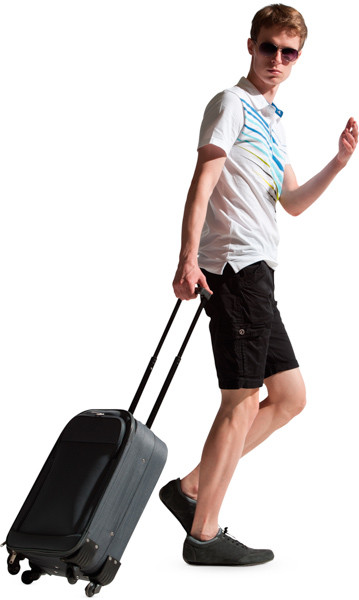 Walking man with suitcase image