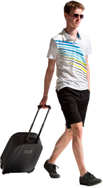 Walking man with suitcase image