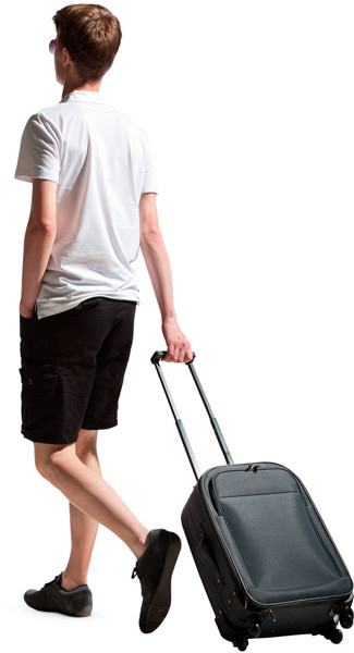 Walking man with suitcase image