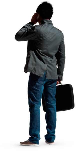 Standing man with briefcase image