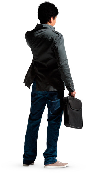 Standing man with briefcase image