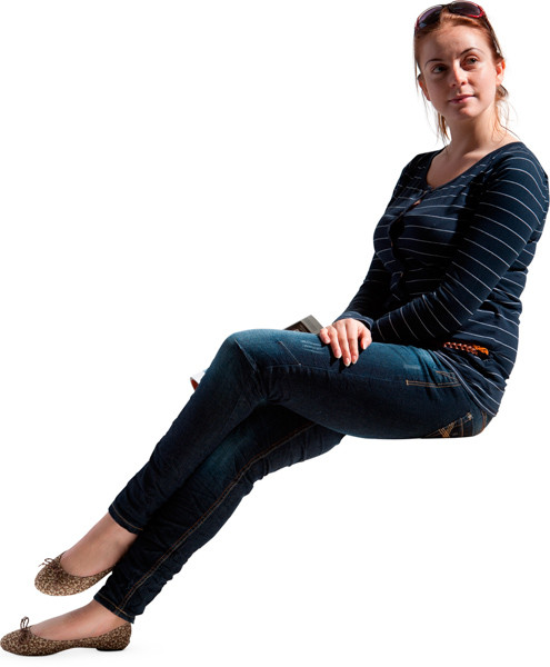 Sitting woman image