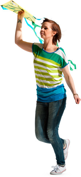 Woman running with kite image