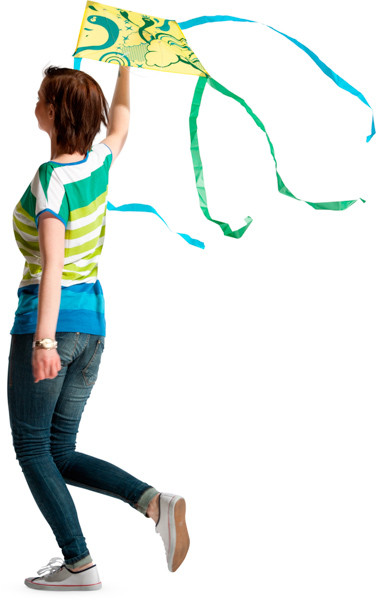 Woman running with kite image