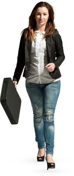 Walking woman with briefcase image