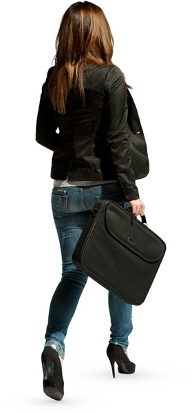 Walking woman with briefcase image