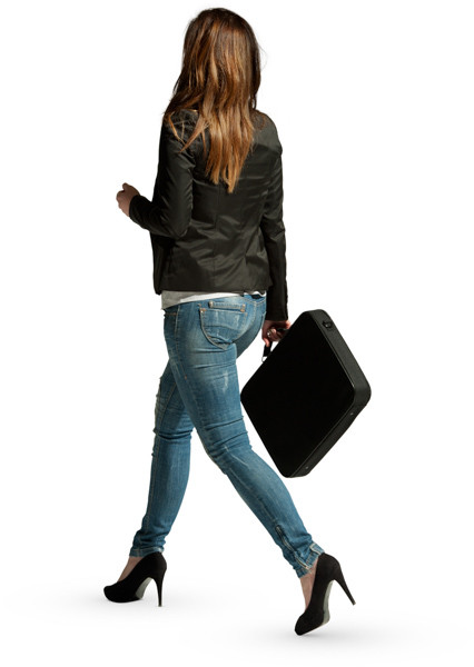Walking woman with briefcase image