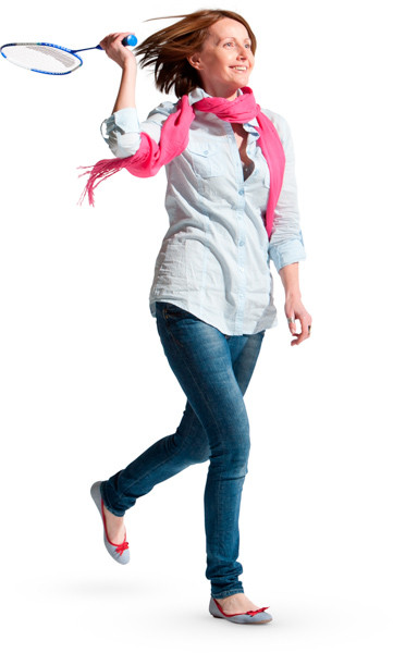 Woman playing badminton image