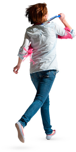 Woman playing badminton image