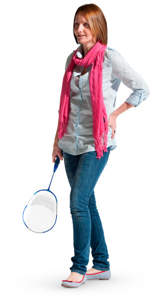 Woman playing badminton image