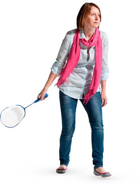 Woman playing badminton image