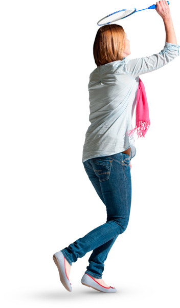Woman playing badminton image
