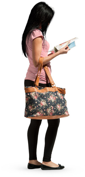 Standing woman with magazine image