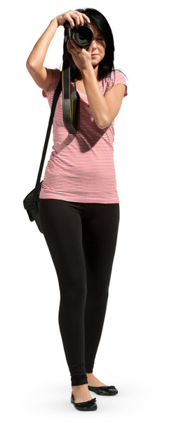 Woman taking picture image