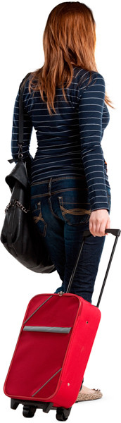 Walking woman with suitcase image