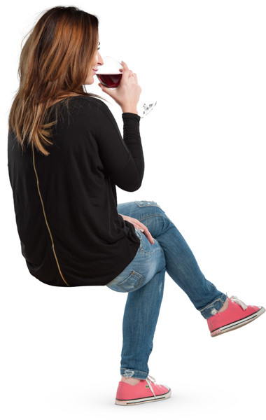 Sitting woman image