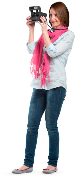 Woman taking picture image