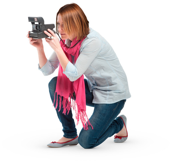 Woman taking picture image