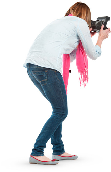 Woman taking picture image