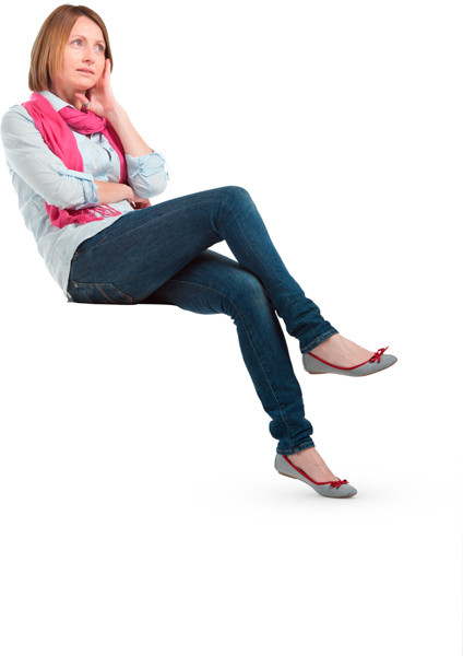 Sitting woman image