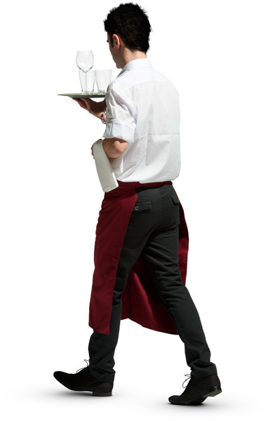 Walking waiter with tray image