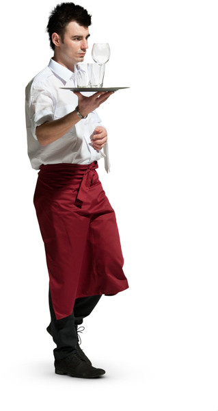 Walking waiter with tray image