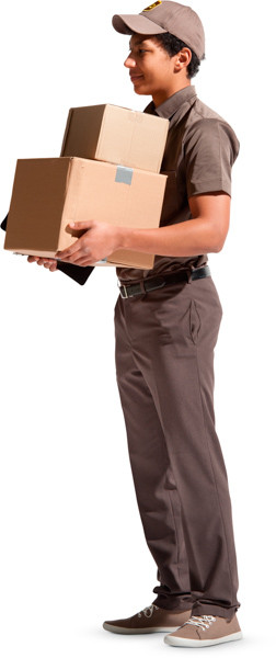 Standing courier with parcel image