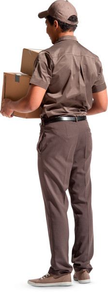 Standing courier with parcel image