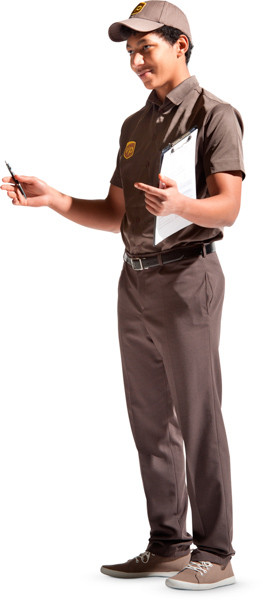 Standing courier with documents image