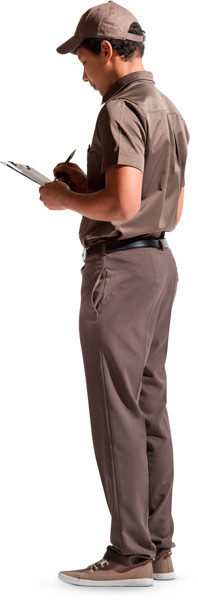 Standing courier with documents image