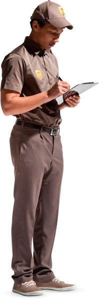 Standing courier with documents image