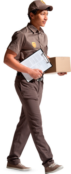Walking courier with parcel image