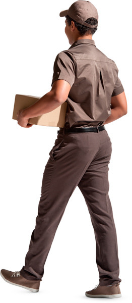 Walking courier with parcel image
